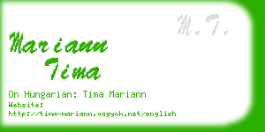 mariann tima business card